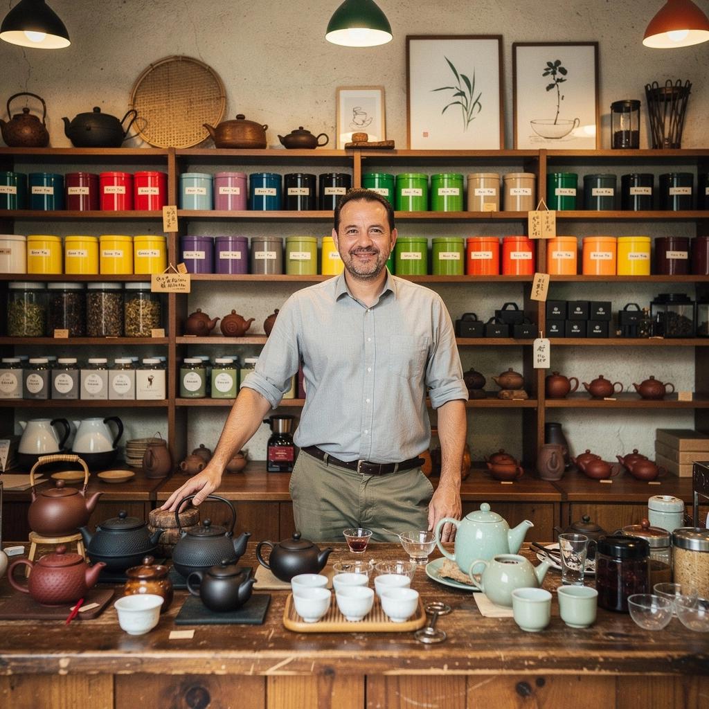 Teáscsésze gőzölgő, színes teával, körülötte virágos motívumok.